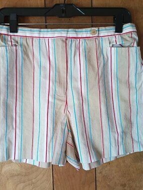 Carolina Blues Women’s Shorts Size 10 Striped Cotton Spandex Casual Summer